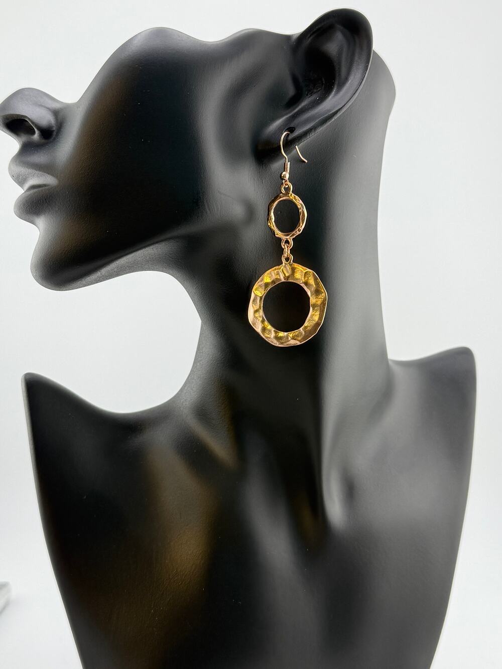Karine Sultan Circle Drop Earrings in Rose Gold